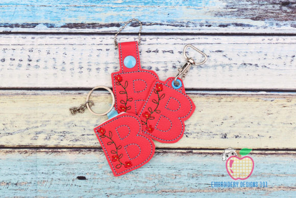 Elevating Personal Accessories with the Floral Initial Letter B ITH Key Fob