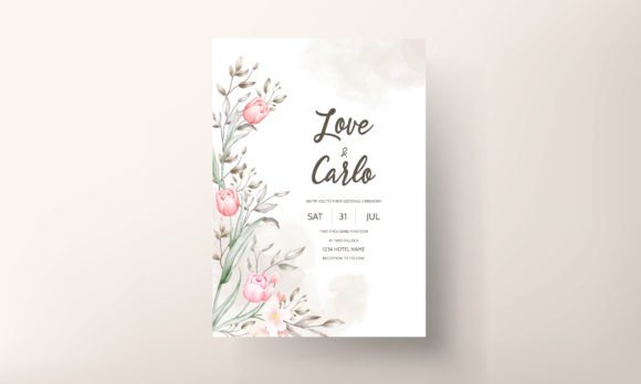 Personalization in the Digital Age: The Flower Leaves Watercolor Wedding Card