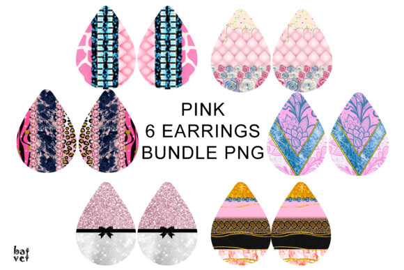 Pink Tear Drop Earrings Bundle for Designers