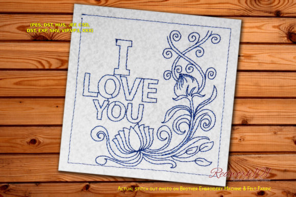 Strategic Embroidery: Crafting Sentiment with the I Love You Floral Pattern Redwork