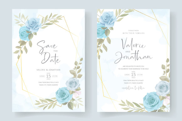 The Art of Floral Invitation Design: A Focus on Soft Blue Elements