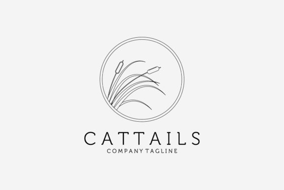 The Cattails Reeds Creek River Simple Logo Design Package