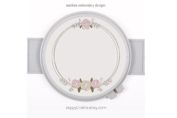 The Distinctive Charm and Practical Considerations of the Floral Wreath with Center Roses Embroidery Design