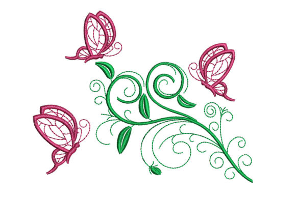 The Elegance of Flower and Butterflies Embroidery Designs