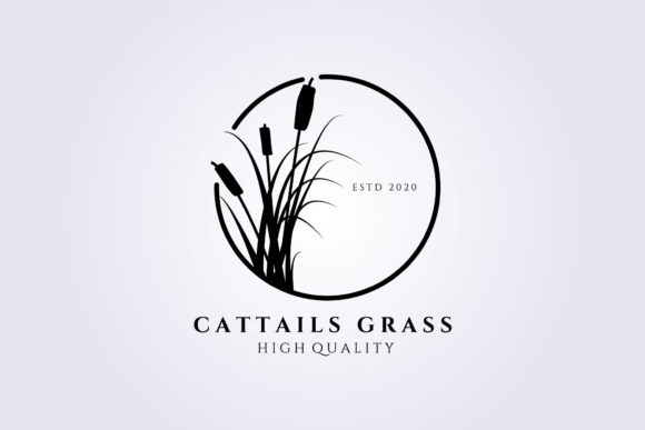 The Quiet Resonance of a Cattail Grass Logo Vector Design
